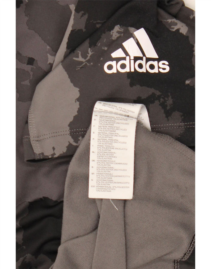 T-shirt da uomo Adidas Top 2XL poliestere mimetico grigio