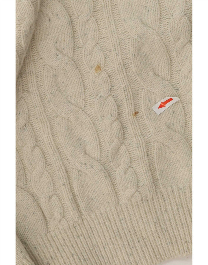 Gap Maglione girocollo da uomo in lana d'agnello beige grande