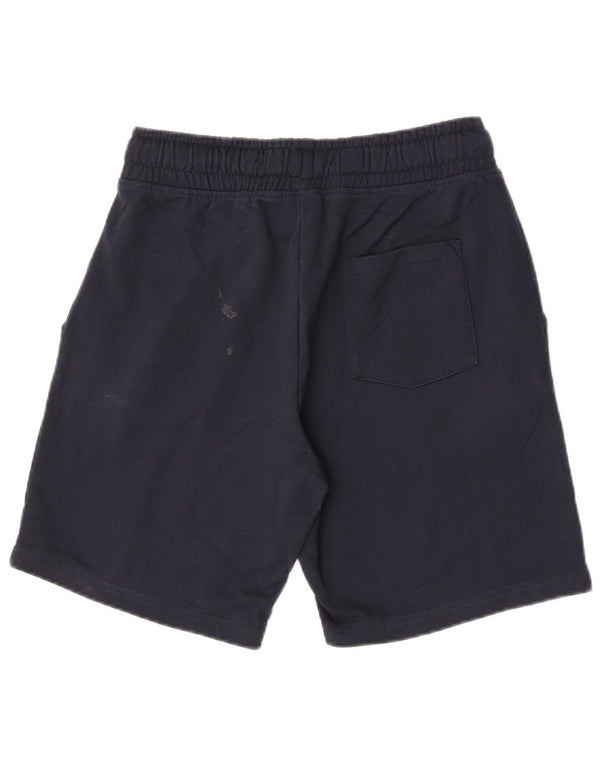 Pantaloncini sportivi grafici da uomo vintage in cotone blu navy medio