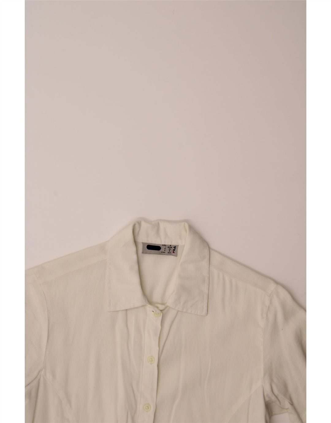 FILA Womens Short Sleeve Shirt IT 40/42 Small White Cotton Vintage Fila and Second-Hand Fila from Messina Hembry 