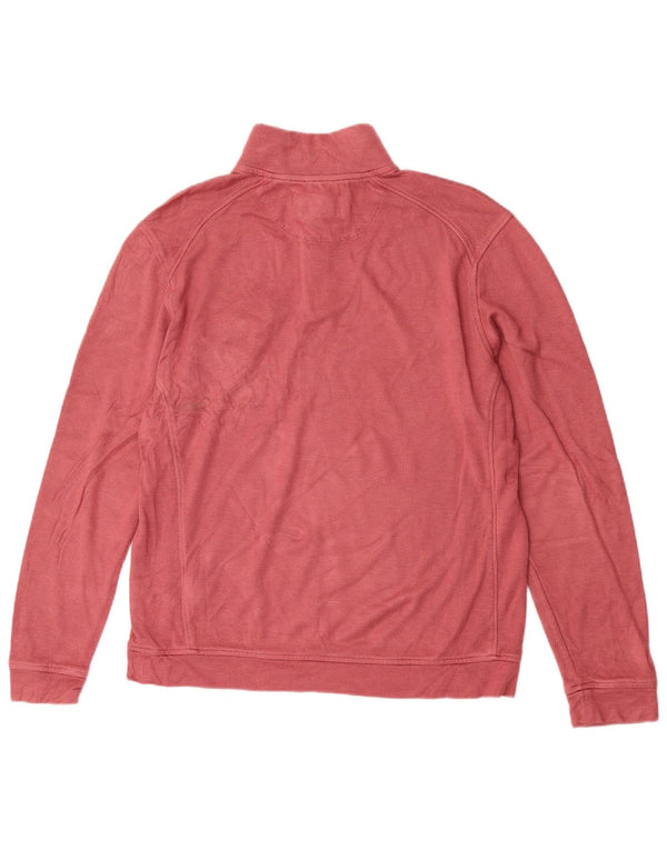 Felpa da uomo con collo con zip Ted Baker, taglia 4, grande, in viscosa rosa