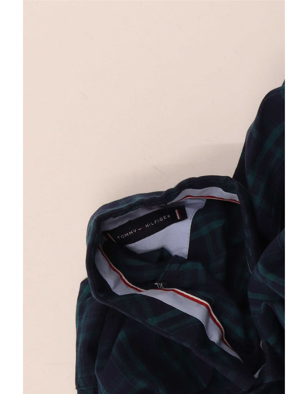 Camicia da uomo su misura Tommy Hilfiger XL blu navy a quadri