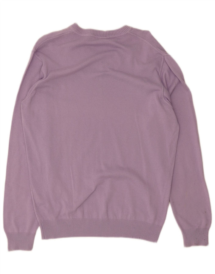 Maglione da uomo con scollo a V Lacoste taglia 5 grande in cotone viola