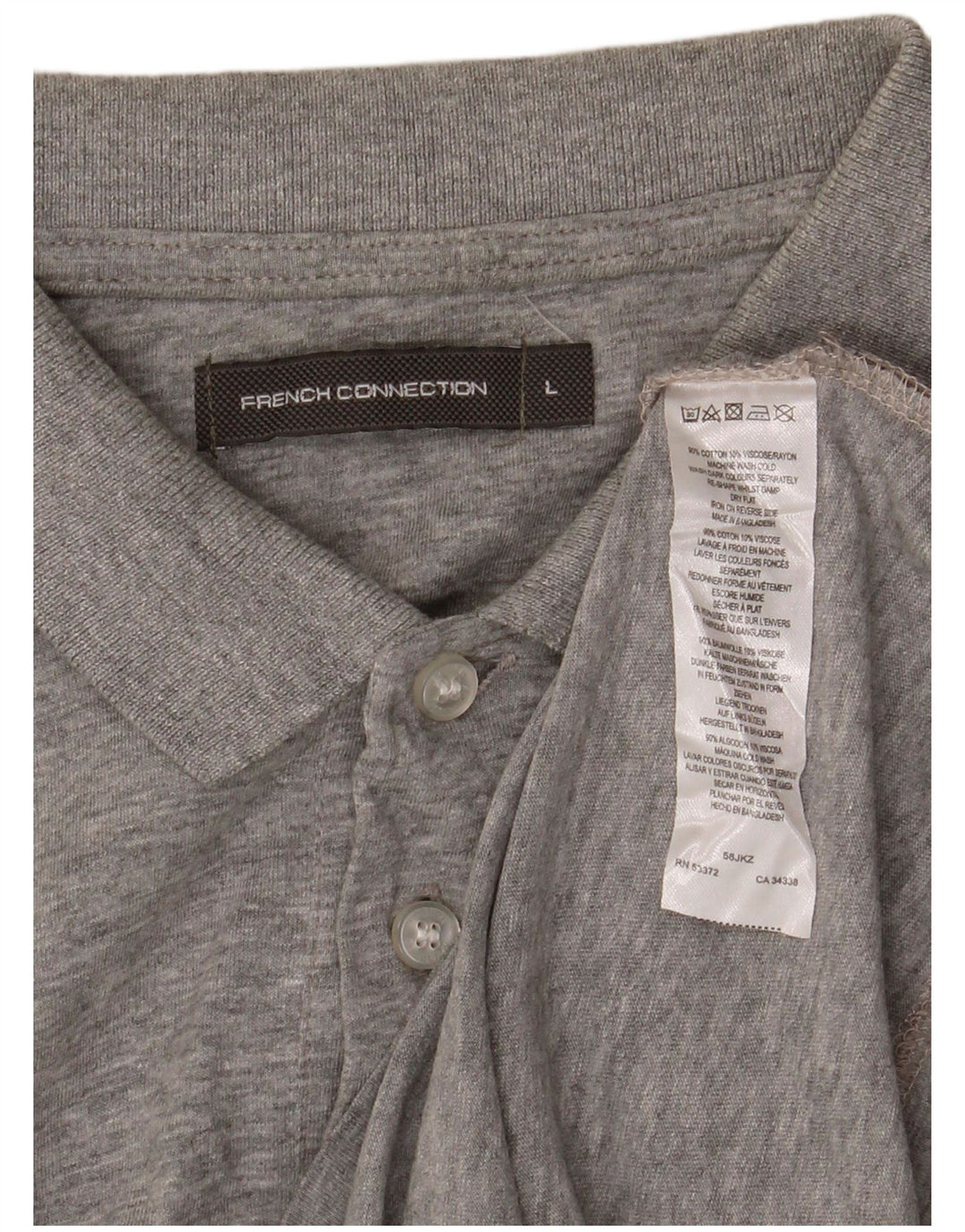 Polo da uomo French Connection grande in cotone chiazzato grigio