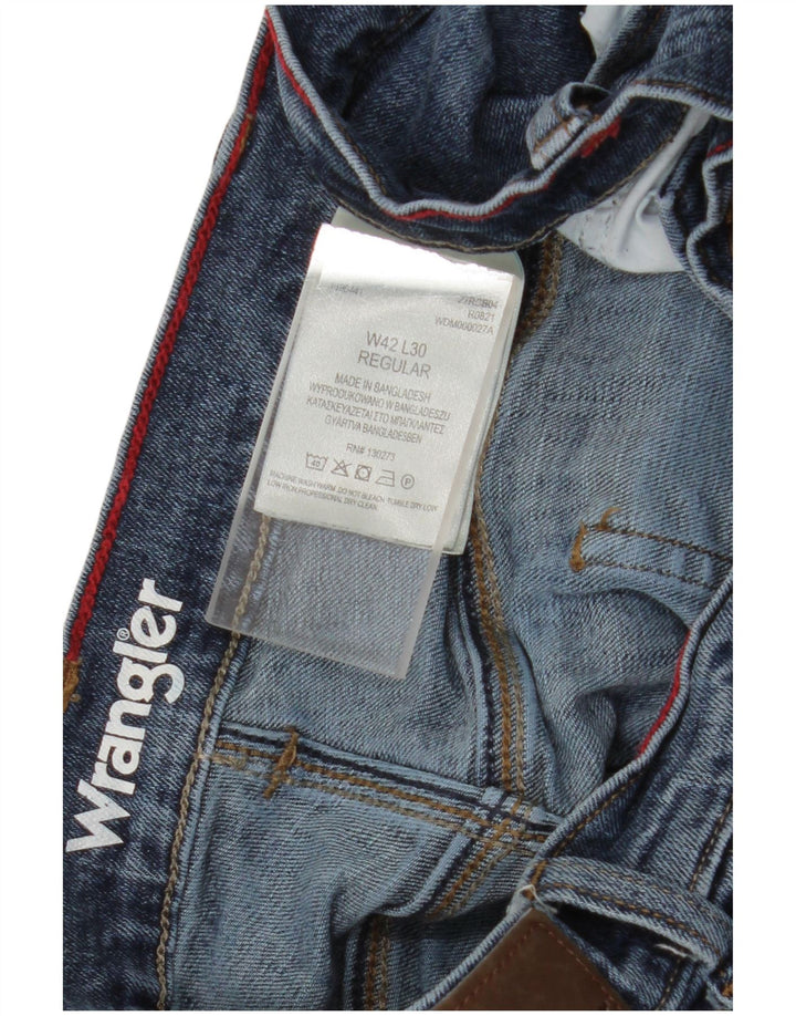 Jeans dritti da uomo Wrangler vestibilità regolare W42 L30 cotone blu