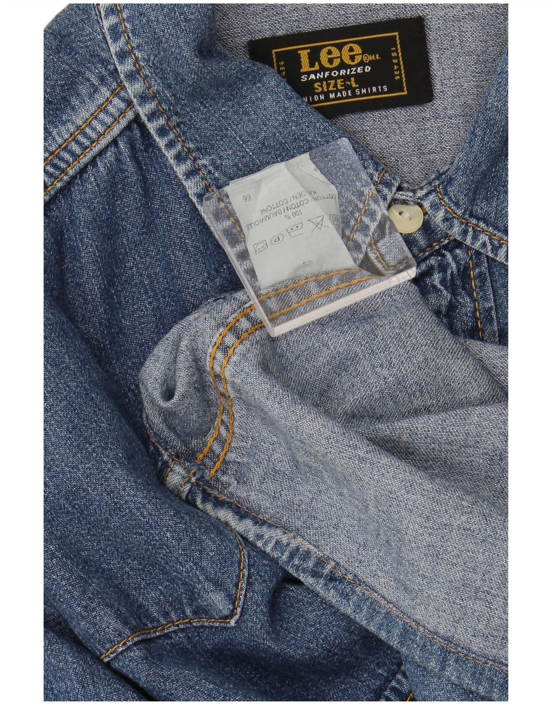 Camicia di jeans da uomo LEE grande in cotone blu