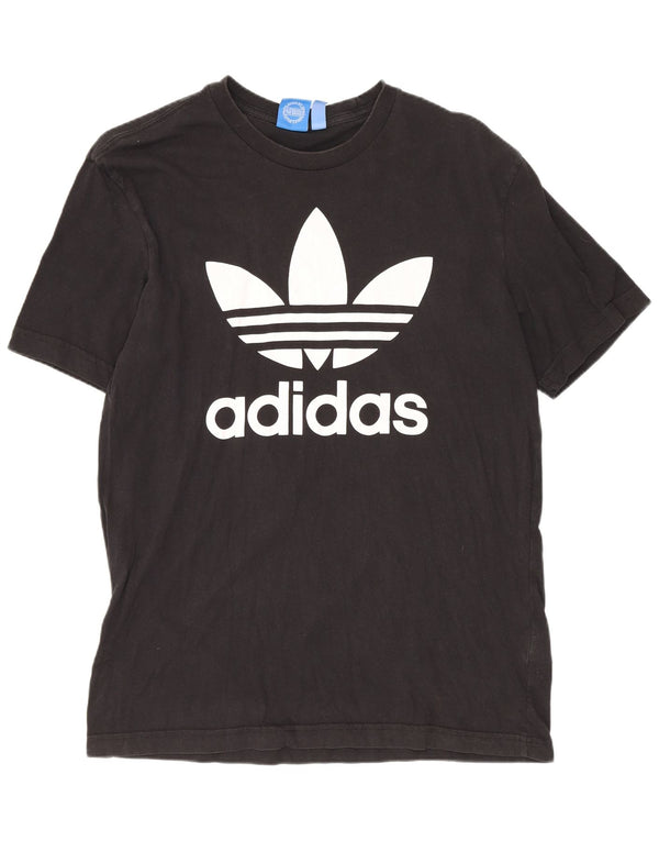 T-shirt grafica da uomo Adidas Top in cotone nero medio