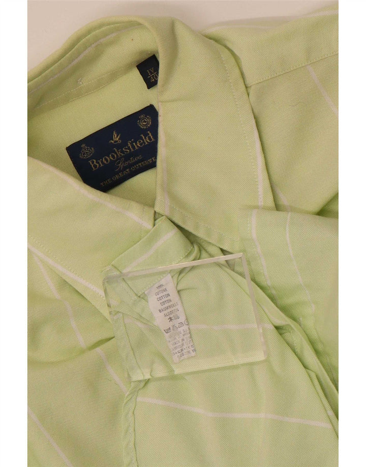 Camicia da uomo Brooksfield taglia 40 cotone a righe verde medio