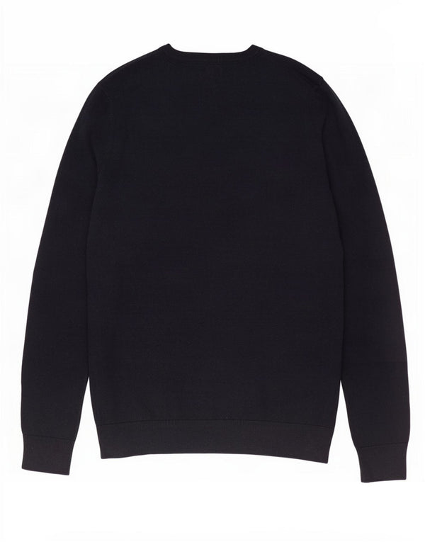 French Connection Mens V-Neck Jumper Sweater Small Navy Blue Cotton