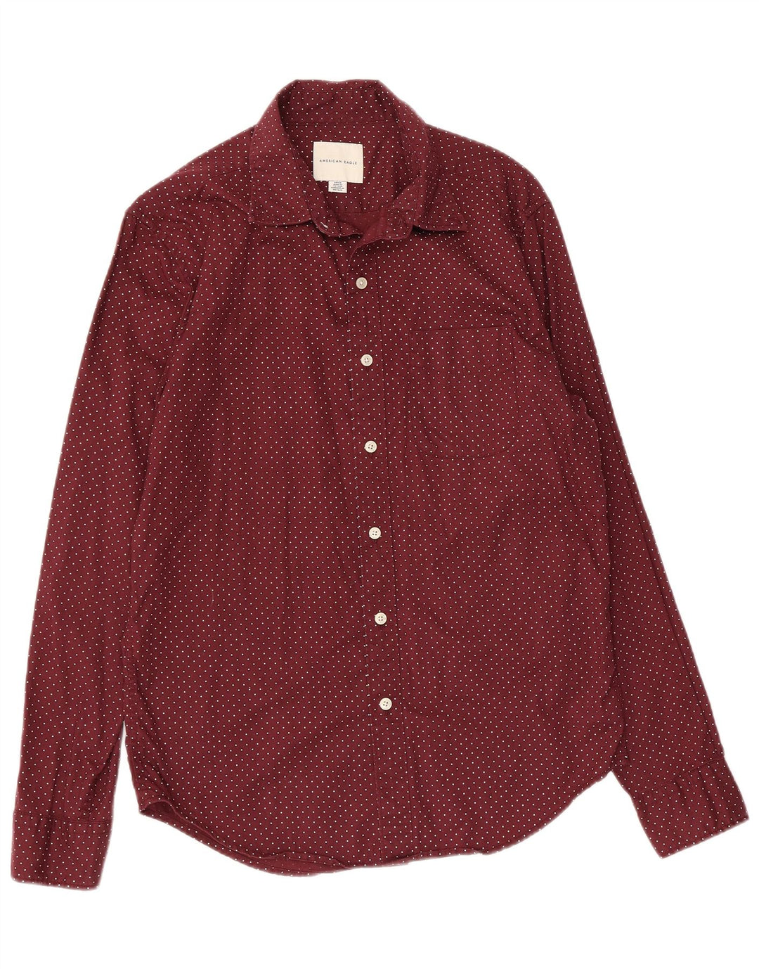 Camicia da uomo American Eagle piccola in cotone maculato bordeaux