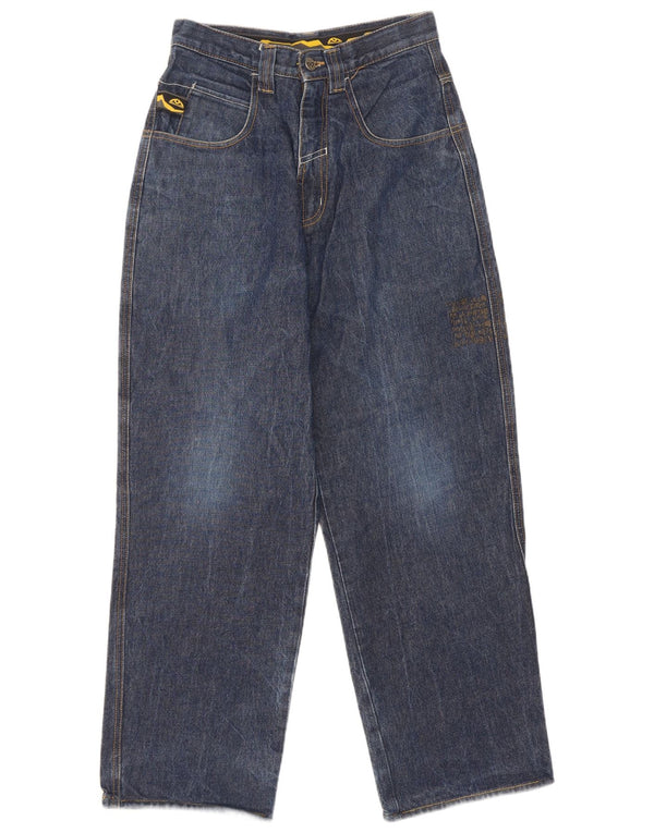 SIR BENNI MILES Jeans affusolati con grafica a vita alta da donna W27 L29 Blu navy