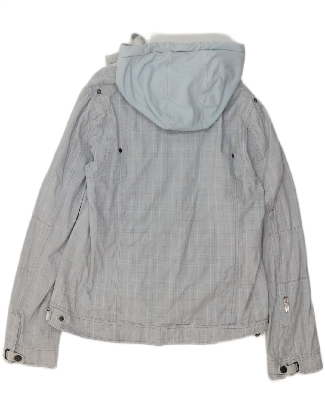 GIGA DX Giubbotto bomber con cappuccio da donna US 14 XL Poliestere a quadri blu