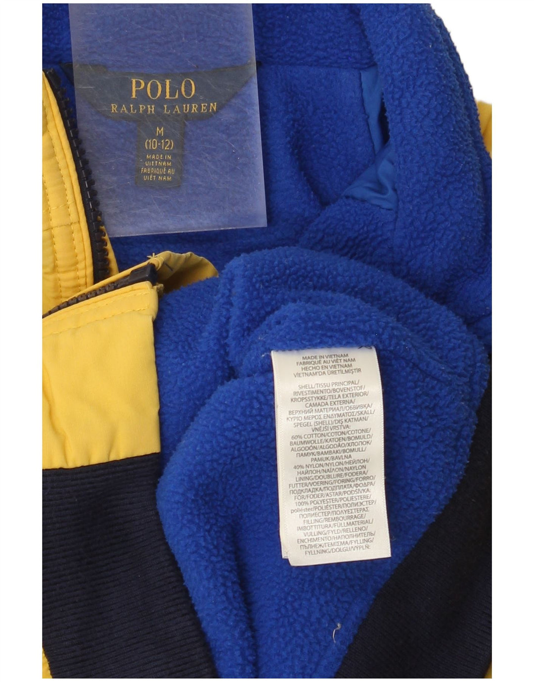 Giubbotto bomber da ragazzo Polo Ralph Lauren 10-11 anni color block giallo medio