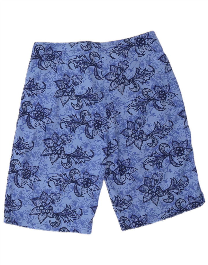 Pantaloncini da bagno da uomo Champion Grande spiaggia in poliammide floreale blu