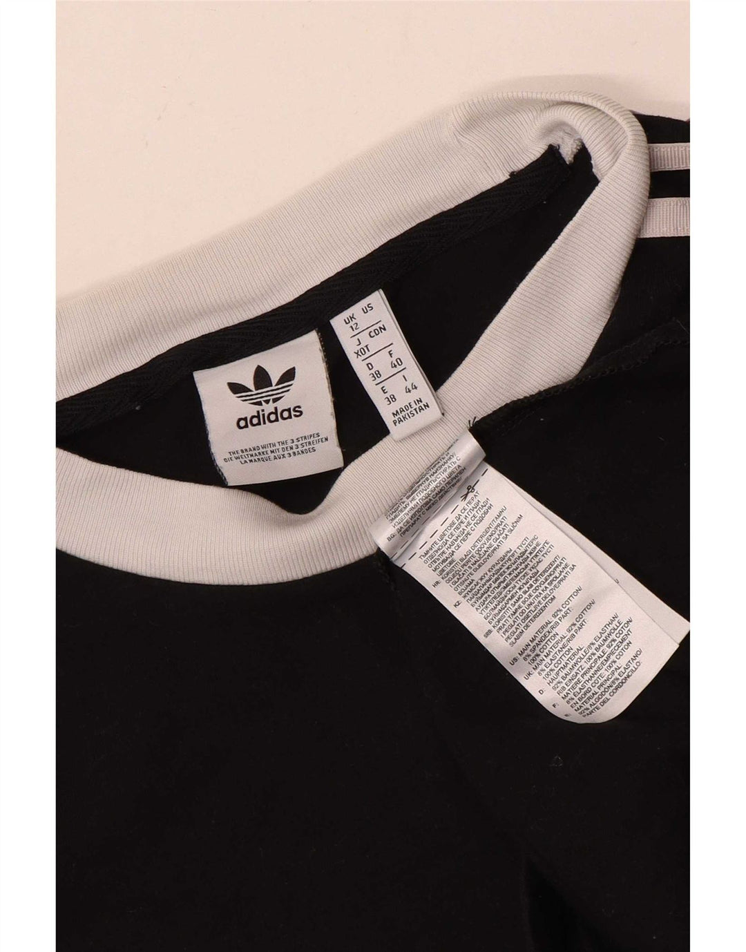 Top Adidas da donna a manica lunga UK 12 medio nero cotone