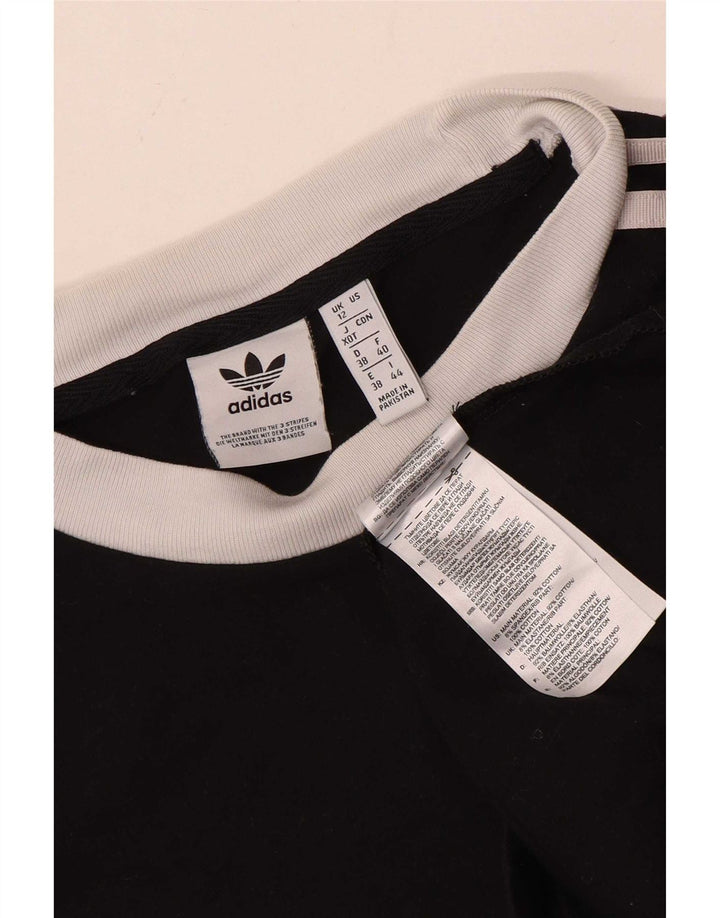 Top Adidas da donna a manica lunga UK 12 medio nero cotone