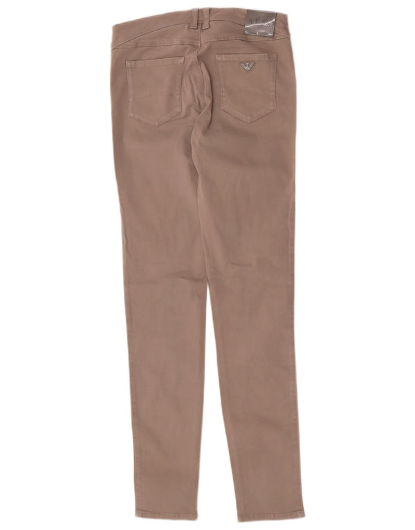 Pantaloni casual slim da donna Armani Orchid W28 L31 in cotone beige
