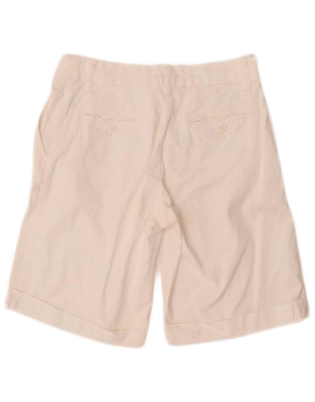 FRED PERRY Womens Chino Shorts IT 40 Small W28  White Cotton