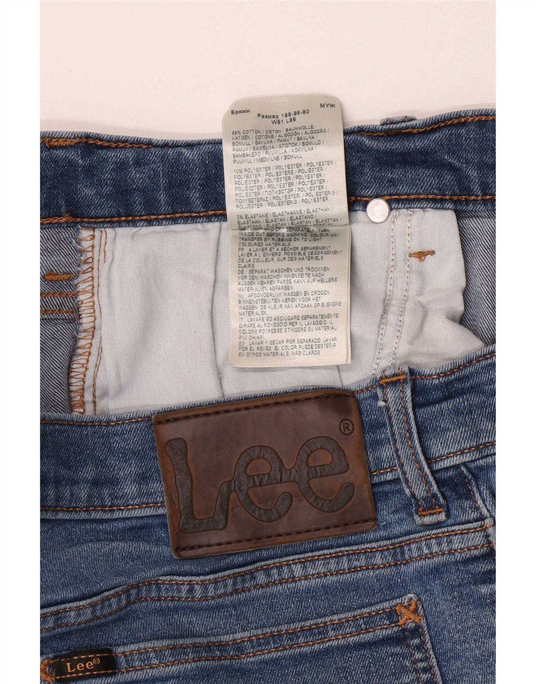 Jeans slim Lee Rider da uomo invecchiati W32 L31 cotone blu