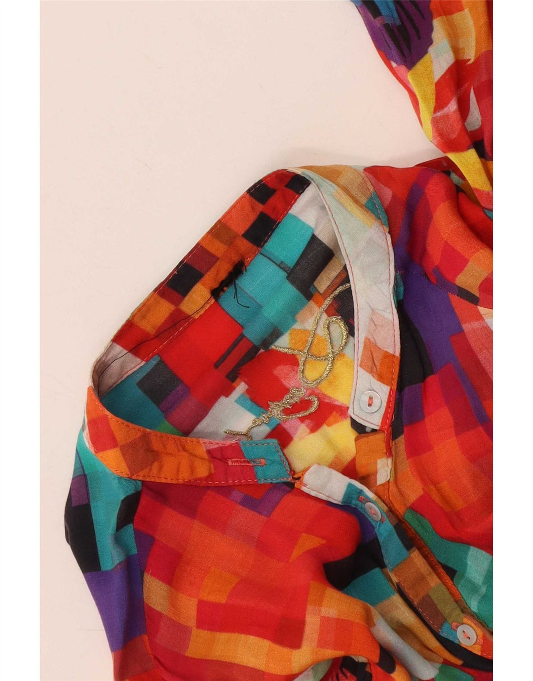 Desigual Camicia da donna con grafica, camicetta UK 12 media multicolore geometrica