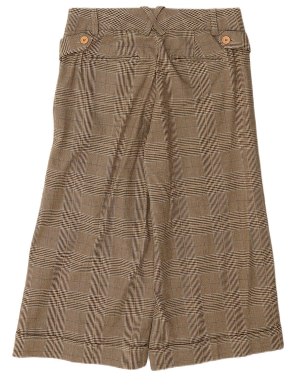 Pantaloni Capri da donna a gamba larga Lee US 7/8 Medium W30 L20 Cotone a quadri marrone
