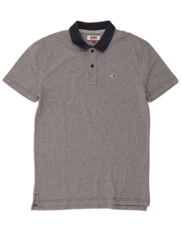 Polo da uomo Tommy Hilfiger XS in cotone color block grigio
