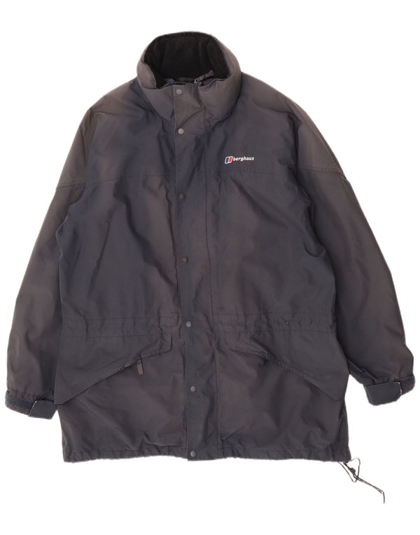 Giacca antipioggia da uomo con cappuccio Berghaus UK 42 XL poliestere blu navy