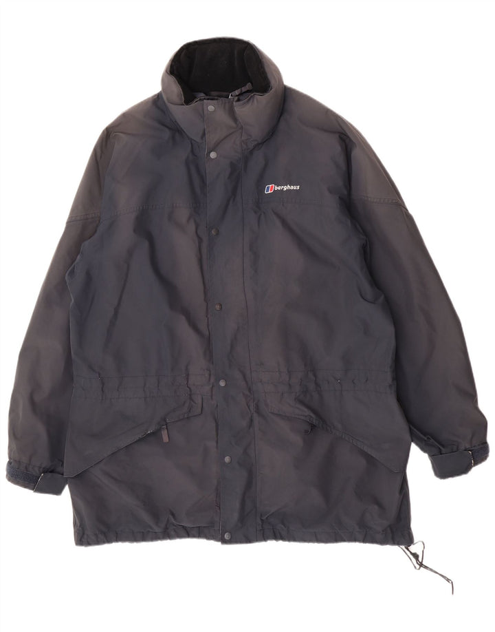 Giacca antipioggia da uomo con cappuccio Berghaus UK 42 XL poliestere blu navy
