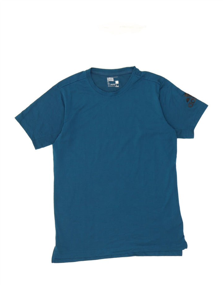 ADIDAS Mens Graphic T-Shirt Top Small Blue Polyester Vintage Adidas and Second-Hand Adidas from Messina Hembry 