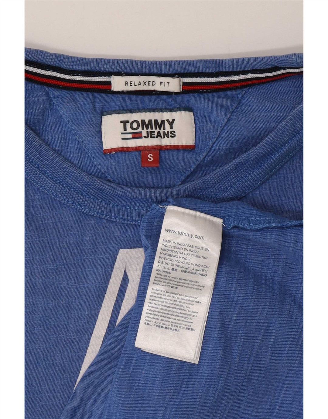 T-shirt grafica da uomo Tommy Hilfiger Top piccola in cotone blu