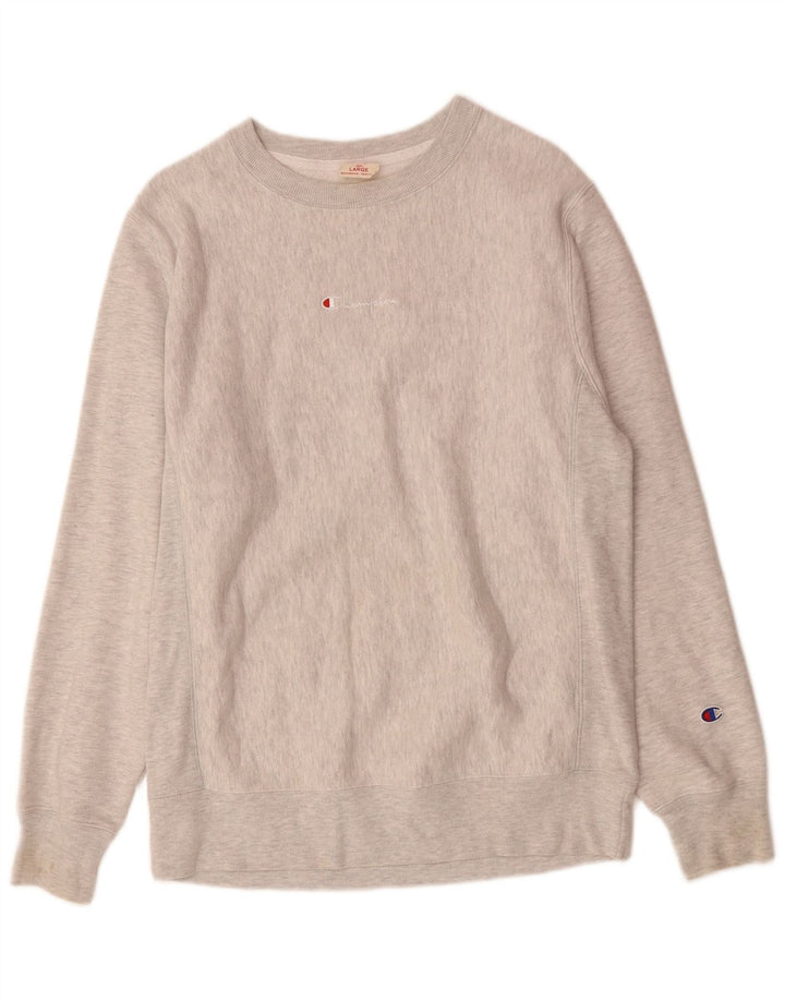 CHAMPION Felpa da uomo Maglione grande cotone chiazzato grigio