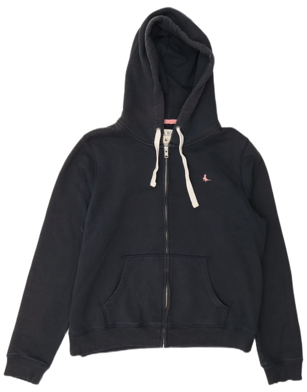Maglione con cappuccio e zip da donna Jack Wills UK 16 grande cotone blu navy