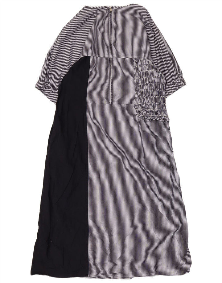 Abito lungo da donna COS EU 44 XL cotone gessato blu navy