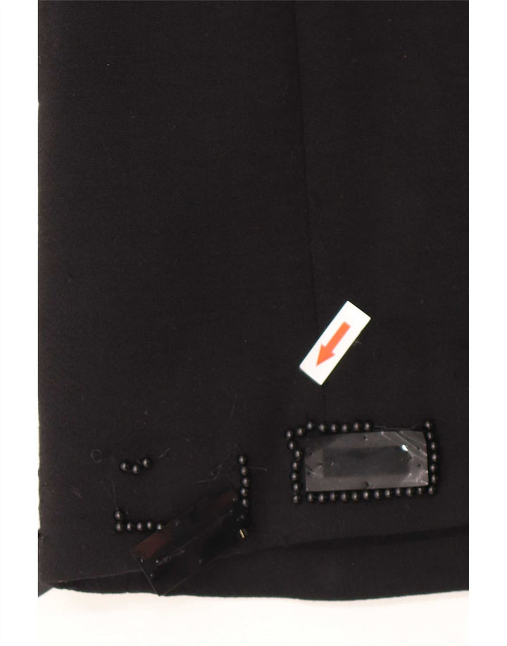 Giacca blazer lunga da donna Emilio Pucci UK 14 lana vergine nera media