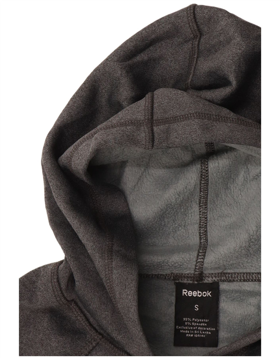 Maglia con cappuccio REEBOK da donna UK 10 Small Poliestere grigio