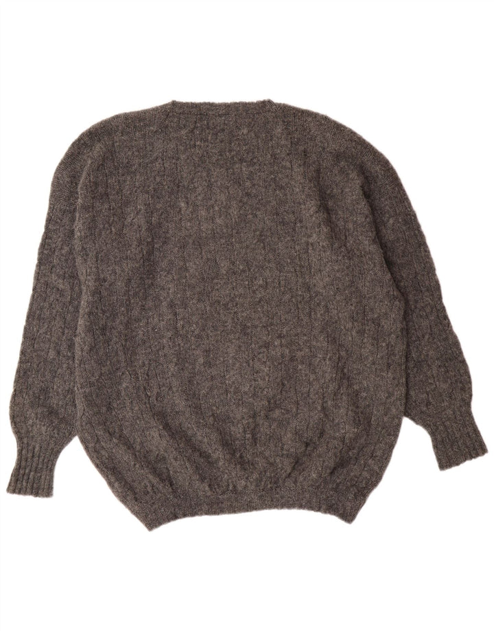 Drumohr Maglione girocollo da uomo in lana grigia XL