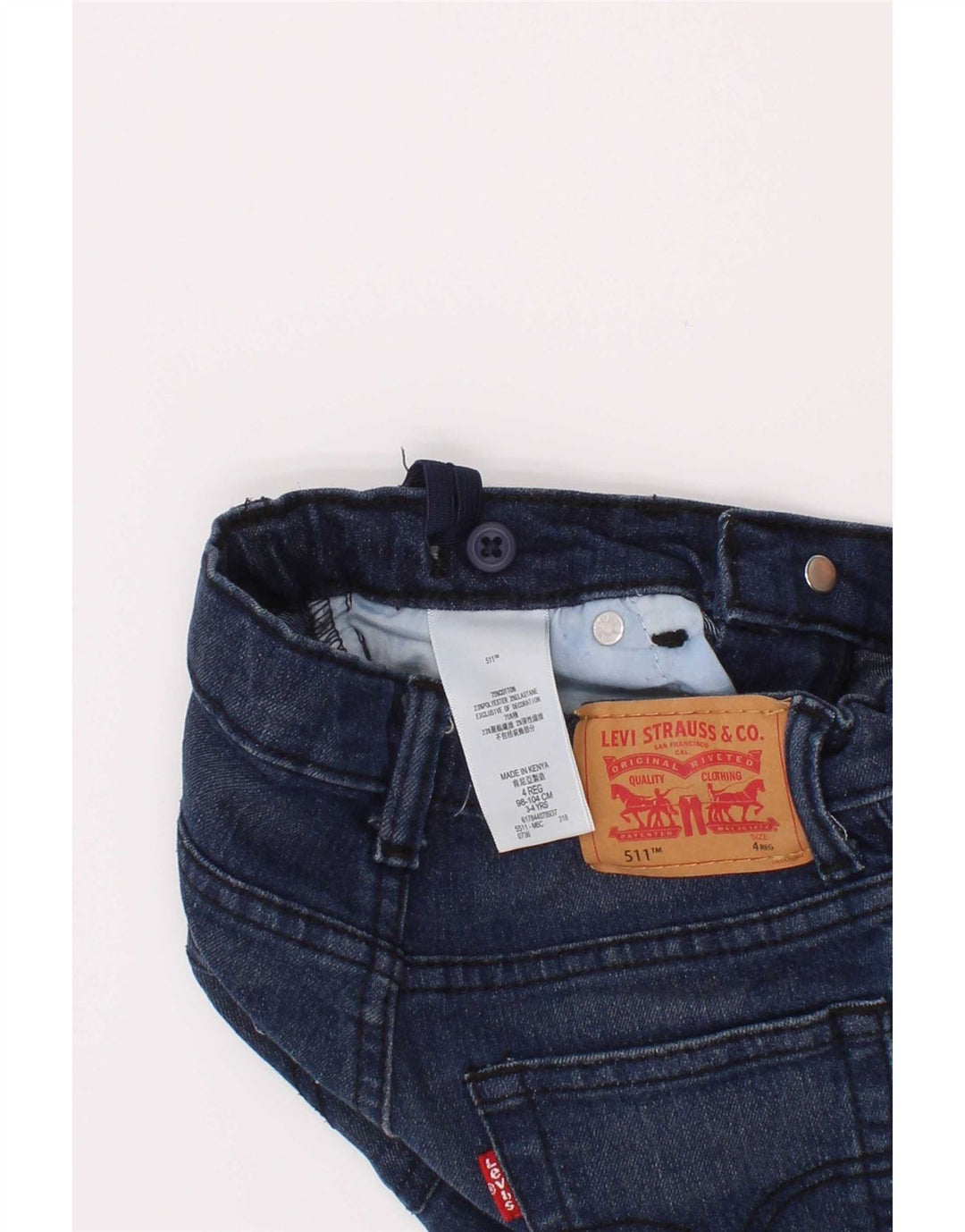 Levi's Boys 511 Slim Jeans 3-4 anni W20 L18 Blu Cotone