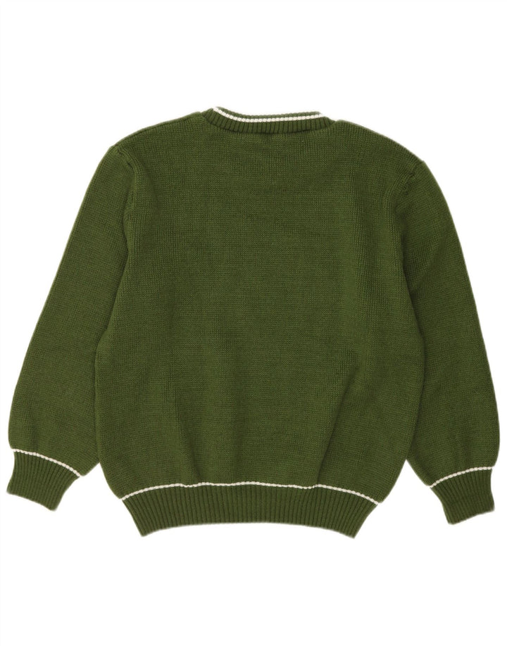 Maglione maglione girocollo da uomo VINTAGE verde medio