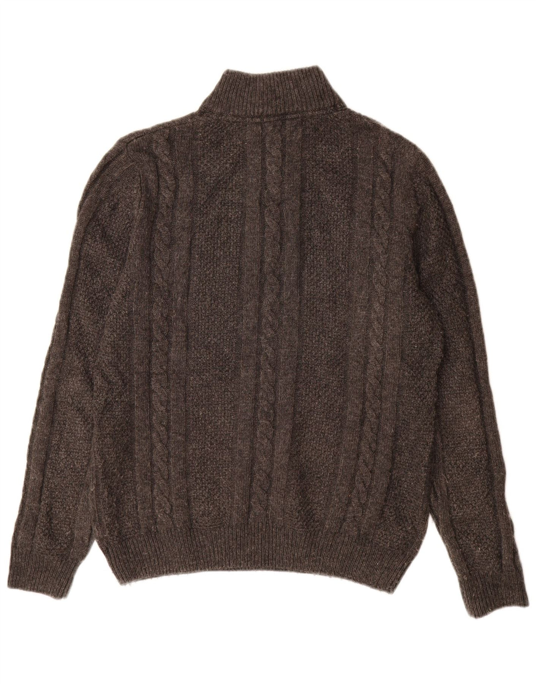 Crew Clothing Maglione da uomo con zip e collo grande in lana grigia