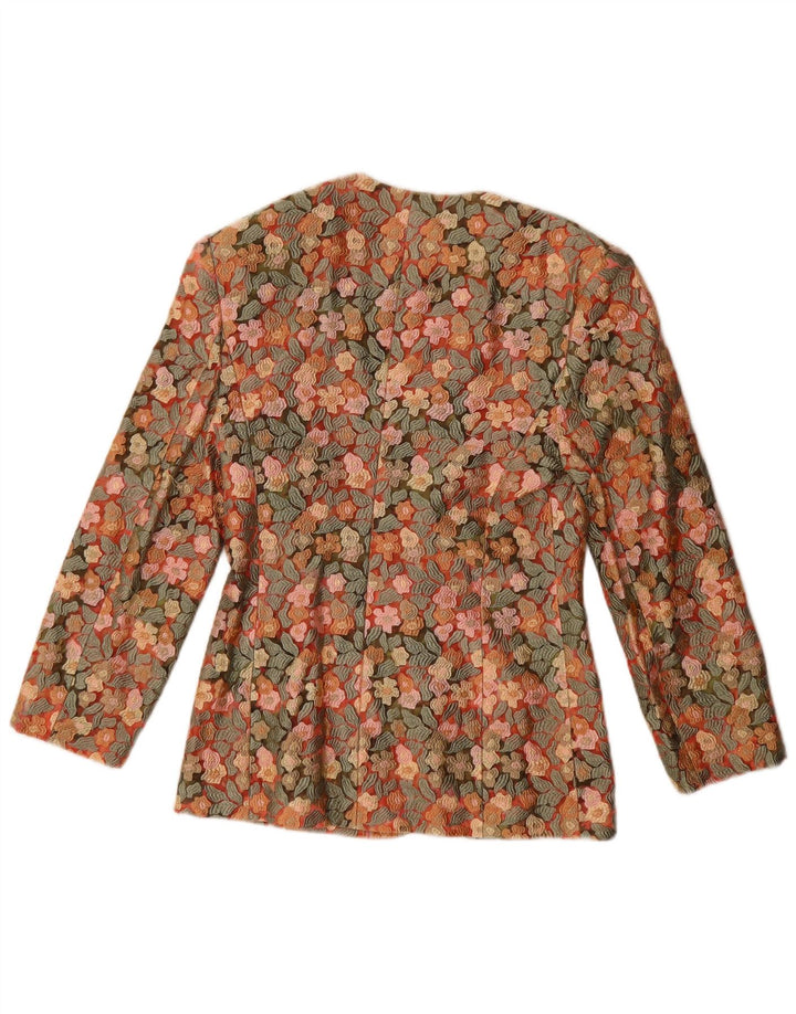 Giacca blazer vintage da donna a 5 bottoni IT 42 floreale multicolore medio