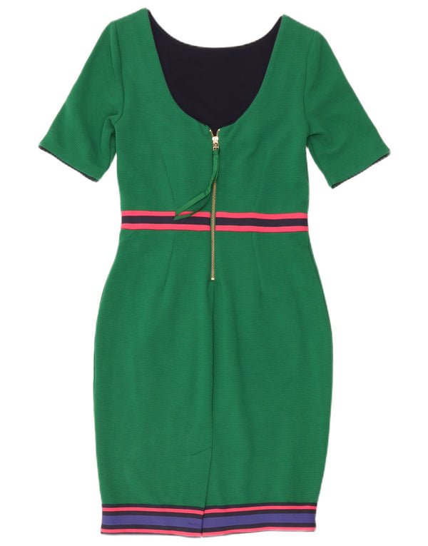 Abito tubino da donna Boden UK 8 piccolo cotone color block verde