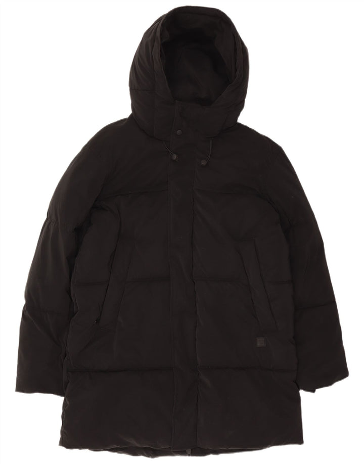 Cappotto imbottito con cappuccio da uomo Zara UK 38 medio nero