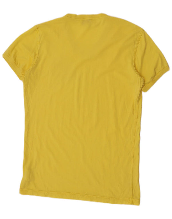 T-shirt grafica da uomo Diesel Top grande in cotone giallo