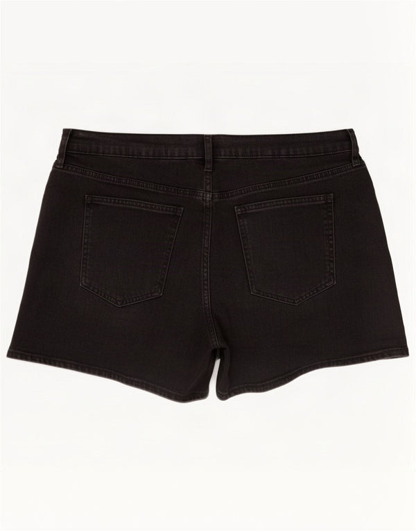 Gap Pantaloncini di jeans a vita alta da donna US 14 XL W32 Cotone nero