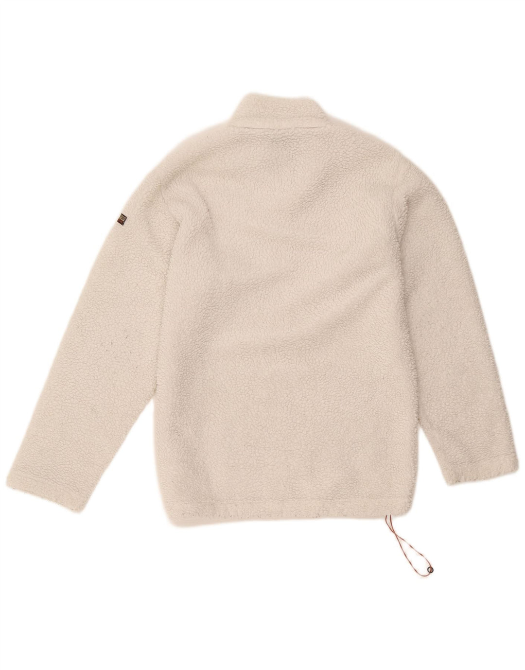 Maglione in pile da uomo Napapijri con collo con zip geografica, piccolo in poliestere bianco