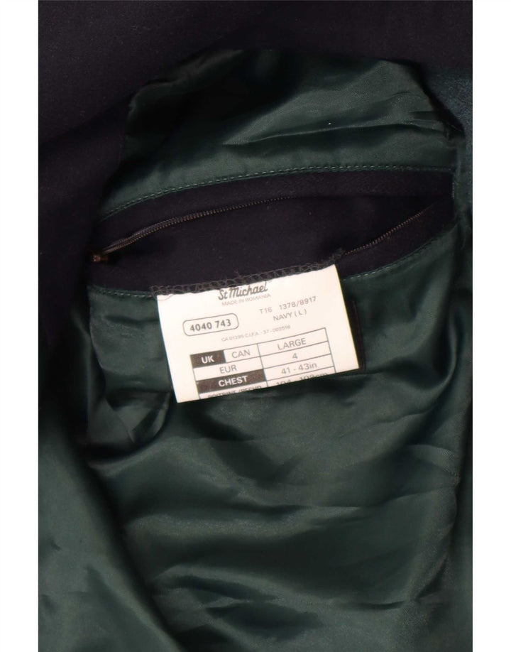 Giacca da uomo Marks & Spencer UK 40 Large in lana blu navy
