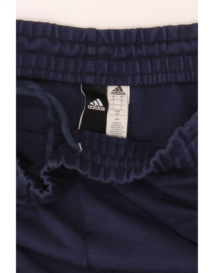 ADIDAS Mens Tracksuit Trousers Large  Navy Blue Rayon Vintage Adidas and Second-Hand Adidas from Messina Hembry 