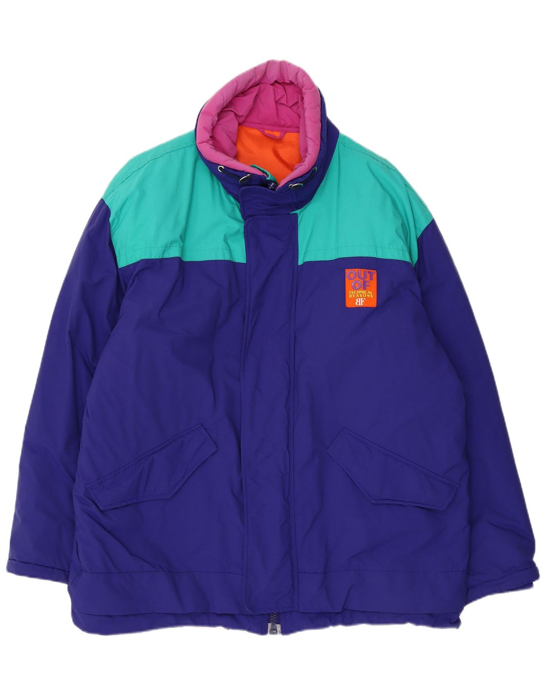 Giacca a vento da uomo Belfe UK 44 2XL Nylon color block blu