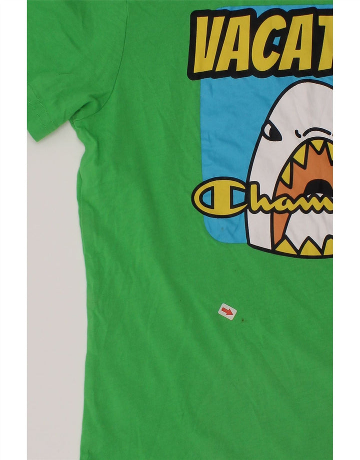 T-shirt grafica Champion da bambino, 7-8 anni, piccola, in cotone verde