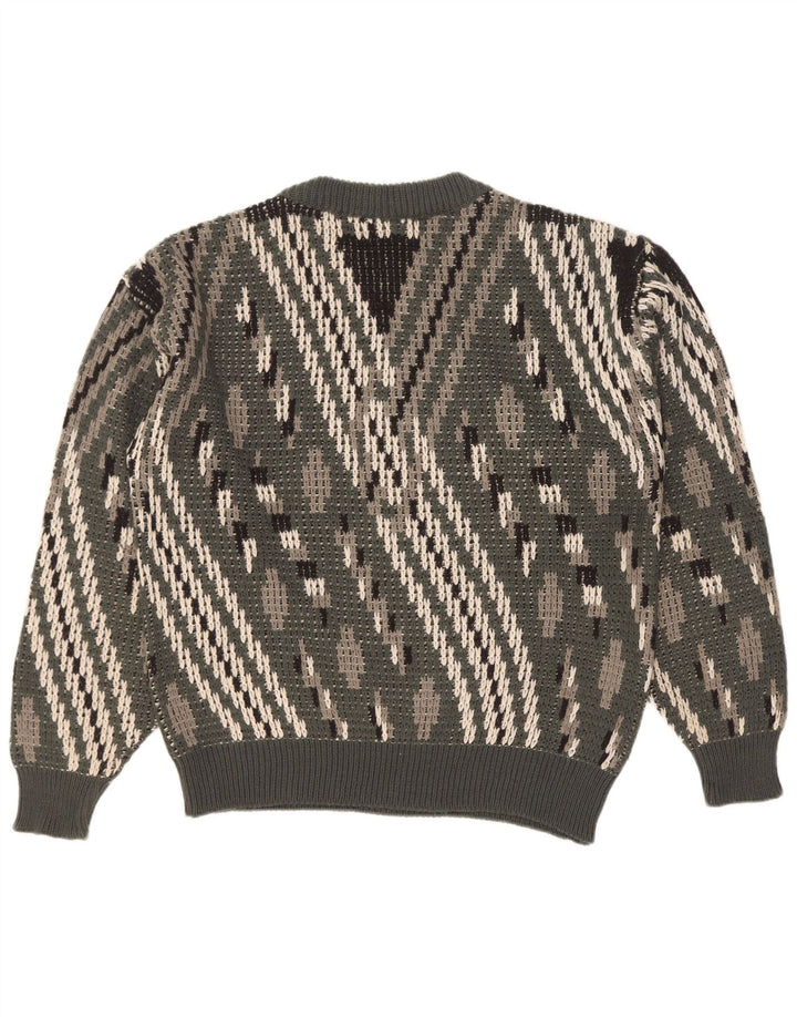 Ciao Maglione da uomo girocollo in lana a righe verdi grandi
